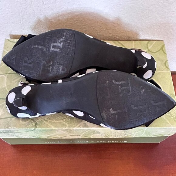 J. Renee Black & White Polka dot satin shoes 8.5W - Picture 4 of 6